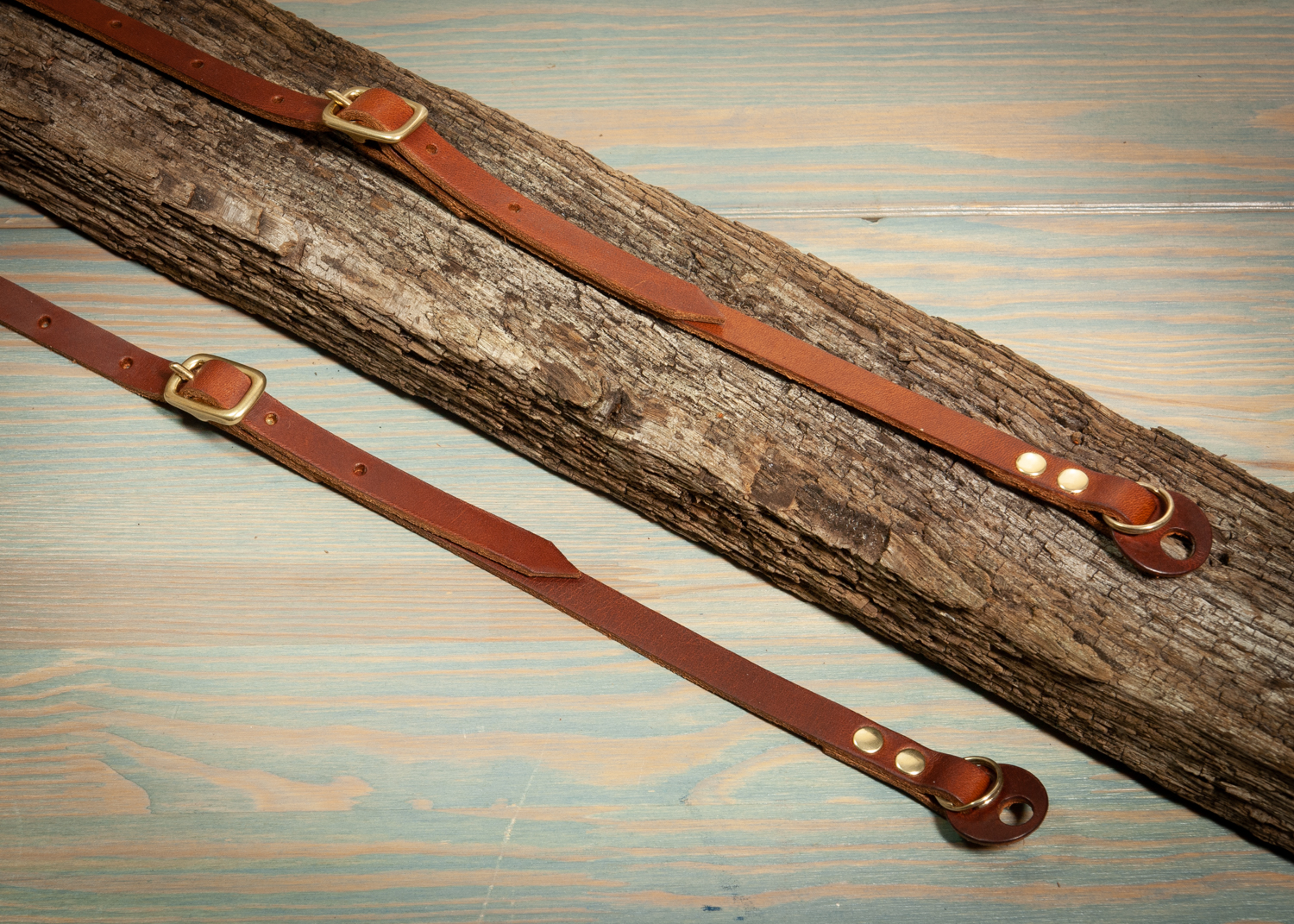 10mm Chestnut adjustable strap with round fixed protectors – GoGB Leather